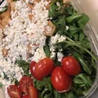 Spring Mix Salad · Spring mix, cherry tomatoes, goat cheese, dried cranberries, croutons with raspberry vinaigr...