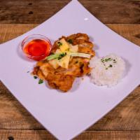 F5. Sweet and Sour Chicken · Fried. Served with steamed white rice.