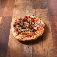 Superme Pizza · Pepperoni, mushrooms, sausage, onions, bell peppers and black olives. Includes extra cheese.