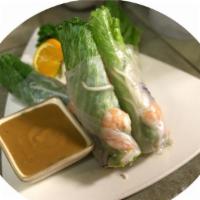 2. Fresh Rolls · Fresh vegetables and tofu or shrimp wrapped in steamed rice paper. Served with peanut sauce.