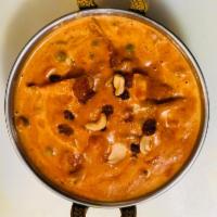 V13. Subzi Korma · Mixed vegetable with korma sauce. Served with rice. Gluten-free.