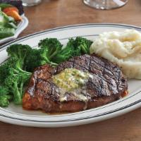 Ribeye Steak · 28-day aged, 10 oz. USDA Choice ribeye steak. House-made herb butter available upon request,...