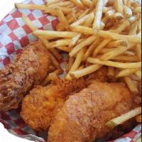 3 Tenders Combo · Comes with 1 flavor and 1 dip. Served with 8 oz. of our famous shoestring fries or garlic fr...