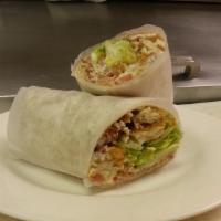 Chicken Bacon Ranch Wrap · Crispy or grilled chicken, bacon, romaine lettuce, tomato and ranch.