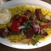 2. Shish Kabob · Tender choice cuts of lamb or beef, complimented by our specially selected seasoning. Charbr...