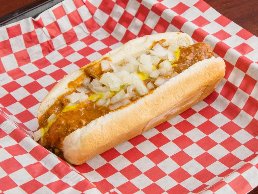 Detroit Coney · With world famous chili, mustard and onions, served on a steamed hot dog bun.