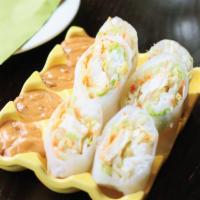 Angel Fresh Rolls with Shrimp · Fresh salad rolls. Fresh herb, salad mix, rice noodles, shrimps wrapped in rice paper and se...