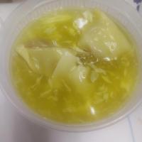 20. Wonton Egg Drop Soup · With crispy noodle.