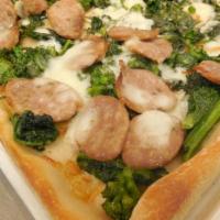 Broccoli Rabe and Sausage Pan Pizza · 