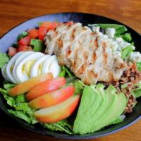 Nw Cobb Salad 3 Rd Prty · All-natural chicken breast, fresh greens, gorgonzola cheese, bacon, egg, tomato, apple, avoc...