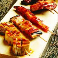 Bacon Wrap Scallop on Skewer · 