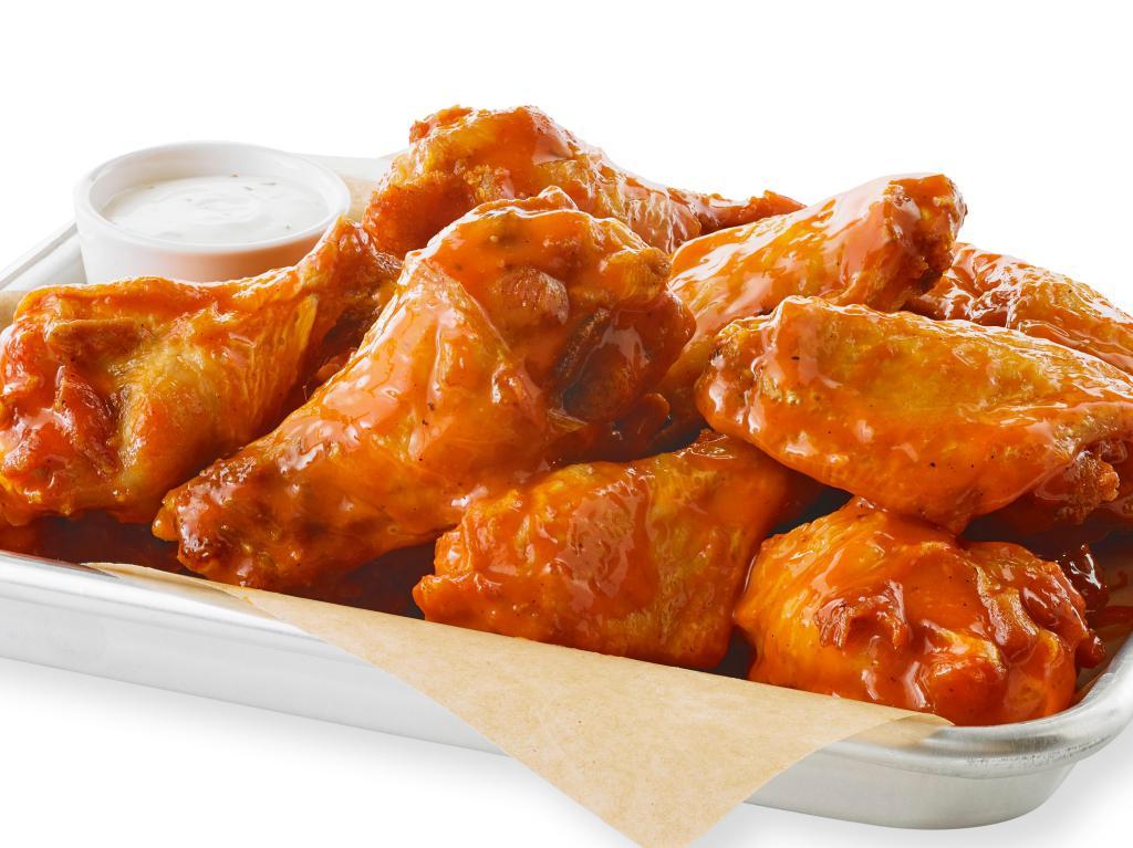 Traditional 10 Piece Wings · Fresh, award-winning and authentic Buffalo, New York-style wings. Hand-spun in choice of your favorite sauce or dry seasoning and served with choice of dipping sauce or veggie. 10 traditional wings.