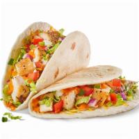 Grilled Chicken Buffalitos · 2 soft tortillas are loaded up with grilled chicken, fresh lettuce, house-made pico de gallo...