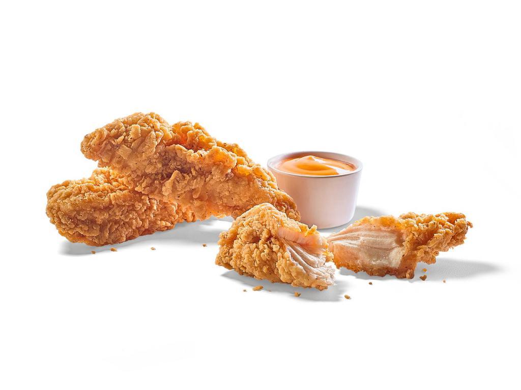 Kid's Chicken Tenders · Served with your choice of veggies, fruit or all natural-cut french fries, and milk or soft drink.