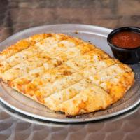 Cheesy Bread · Strip covered in cheese with Zzeek's shake.