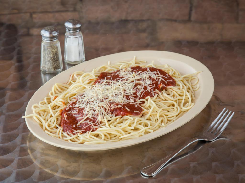 Spaghetti · Add grilled chicken, breaded chicken and 2 meatballs for additional charge.