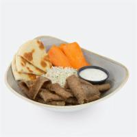 Kids Gyro Meat · Includes carrots and choice of rice, house salad or fries.