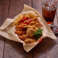 2 Wings and 2 Tenders Combo · Comes with 1 flavor and 1 dip. Served with 8 oz. of our famous shoestring fries or garlic fr...