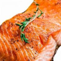 Salmon · pan fried and served with lemon zest