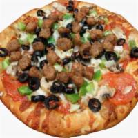 Combination Special Pizza · Pepperoni, sausage, mushrooms, onions, olives, and bell peppers.