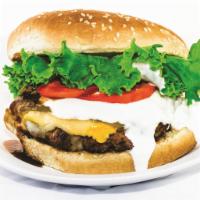 A-1 Burger · A-1, sour cream, Ortega chili, pepper jack, Swiss and American cheese.