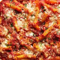 BAKED ZITI · You can also add Grilled chicken, Grilled Shrimp or Meatballs, Meat Sauce, Ricotta Cheese & ...