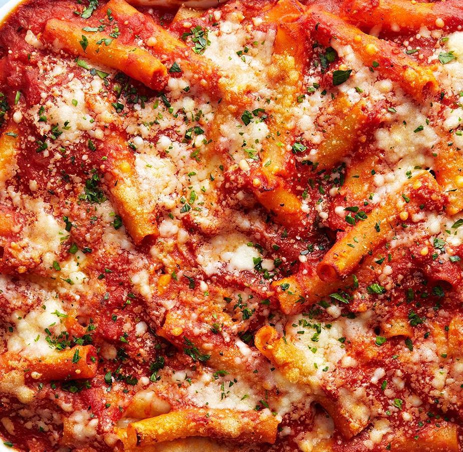 BAKED ZITI · You can also add Grilled chicken, Grilled Shrimp or Meatballs, Meat Sauce, Ricotta Cheese & more. Whole wheat pasta available. Comes with Bread.