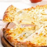 4 Cheese Pizza · White pizza, mozzarella, provolone, Parmesan and ricotta cheese.