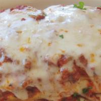 Beef Lasagna · Fresh pastas served with small house salad and garlic bread.
