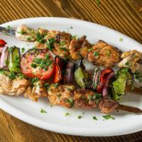 Chicken Shish Kabob · Served with your choice of side, 2 skewers and bread.