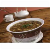 Hot and Sour Soup · The classic with white meat chicken, tofu, egg, bamboo shoots, wood ear mushrooms and fresh ...