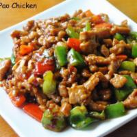 C10. Kong Pao Chicken · Stir-fried with peanuts and diced pepper. Spicy
