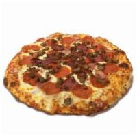 Meat Lovers Pizza · Pizza sauce, pepperoni, Canadian bacon, sausage, meatball and salami.
