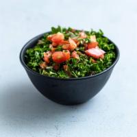 Taboule Salad · Finely chopped fresh parsley, diced tomatoes, scallions, cracked wheat, lemon juice and oliv...