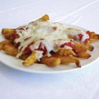 Cheese French Fries · Crispy French Fries with Cheddar Cheese Sauce