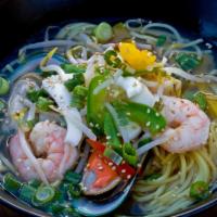 Seafood Ramen · Shrimp, seafood and veggie in seafood broth.