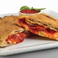 Calzone · Our original crust, filled with homemade red tomato sauce, mozzarella cheese, and your choic...