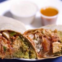  The New Yorker (Double protein) · Whole wheat wrap with grilled chicken, falafel, grilled tomato, onion,
pepper and choice of ...