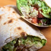 Chicken Sandwich Wrap · Whole wheat wrap with tomato, cucumber, salad, guacamole and grilled chicken. Recommended dr...
