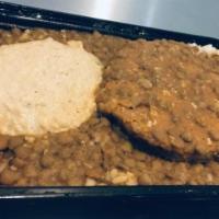  Baked Falafel Platter (Vegetarian) · Baked falafel, Hummus and lentil soup over brown rice. Vegetarian. Recommended dressing: Hot...