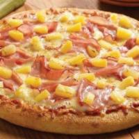 Hawaiian Pizza · Tomato sauce, mozzarella, ham and pineapple.