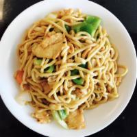 Kung Pao Chicken Noodle · A Szechuan-inspired dish with chicken, peanuts, vegetables in spicy chilli sauce. A nice com...