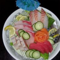 Assorted Sashimi · Served with miso soup and rice. 