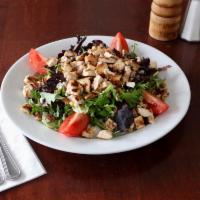 Grilled Chicken Salad · Chopped freshly grilled chicken breast with organic baby lettuce, fresh cob-roasted corn, fe...
