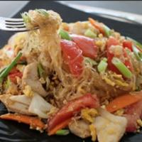 NF3. Pad Woon Sen · NF3. Pad Woon Sen Glass noodles, egg, tomatoes, white onions, cucumbers, mushrooms, green on...