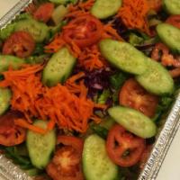 House Salad · Romaine, carrots, tomato and red cabbage with croutons.
