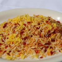Barberry Specialty Rice · Zereshk Polo. Seasoned barberries and ric