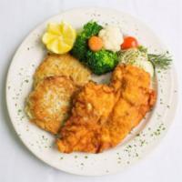 Viennese Schnitzel · Choice of meat breaded and deliciously fried.