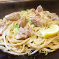 Lemon Chicken Shiosoba · Chicken stir fried noodles with bean sprouts and cabbage cooked in original salt-based sauce...