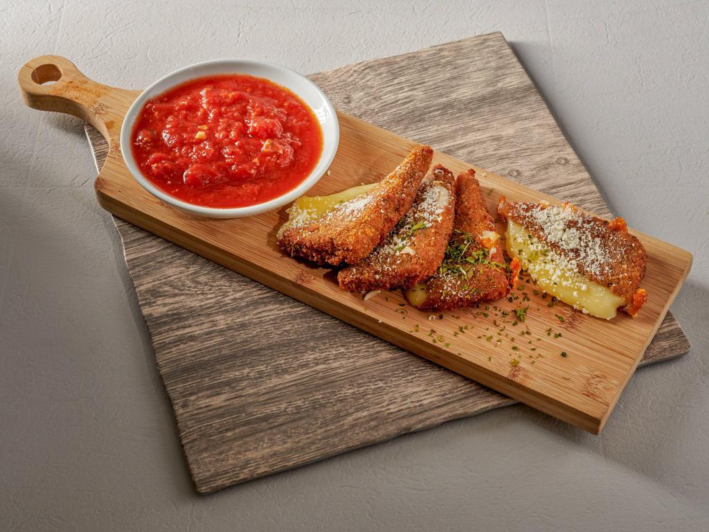 Fried Mozzarella · Mozzarella cheese lightly breaded and fried to a golden brown. Served with marinara sauce.